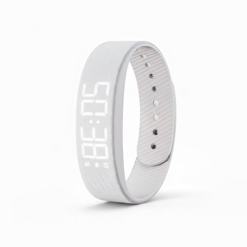 Bracelet réveil vibrant blanc, réveil silencieux par vibration