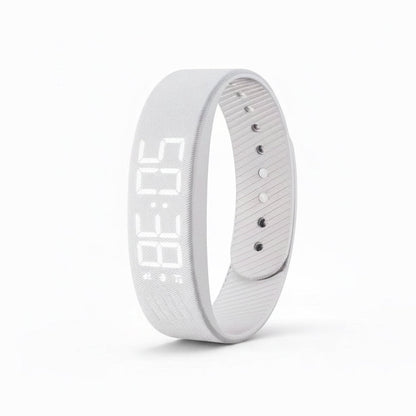 Bracelet réveil vibrant blanc, réveil silencieux par vibration