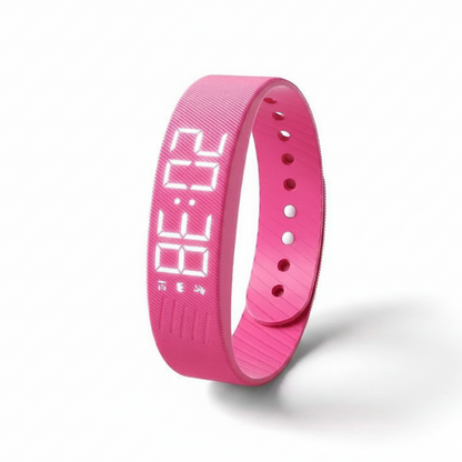 Bracelet réveil vibrant rose, réveil silencieux par vibration